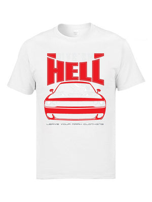 Classic Muscle Car Red T Shirts Men Tops & Tees Crewneck 100% Cotton Men T-shirts Birthday Tops & Tees Giveem Hell