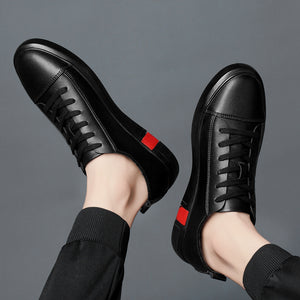 Men's genuine Leather Casual Shoes Sneakers 2019 Spring Autumn Flats Leisure fashion Solid White Black Dropshipping