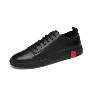 Men's genuine Leather Casual Shoes Sneakers 2019 Spring Autumn Flats Leisure fashion Solid White Black Dropshipping