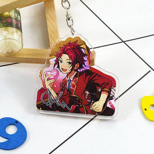 Game Ensemble Stars Valkyrie Mika Kagehira Syu Itsuki Key Holder Keychain Double Print Keyrings Portachiavi Pendant Llavero
