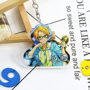 Game Ensemble Stars Valkyrie Mika Kagehira Syu Itsuki Key Holder Keychain Double Print Keyrings Portachiavi Pendant Llavero